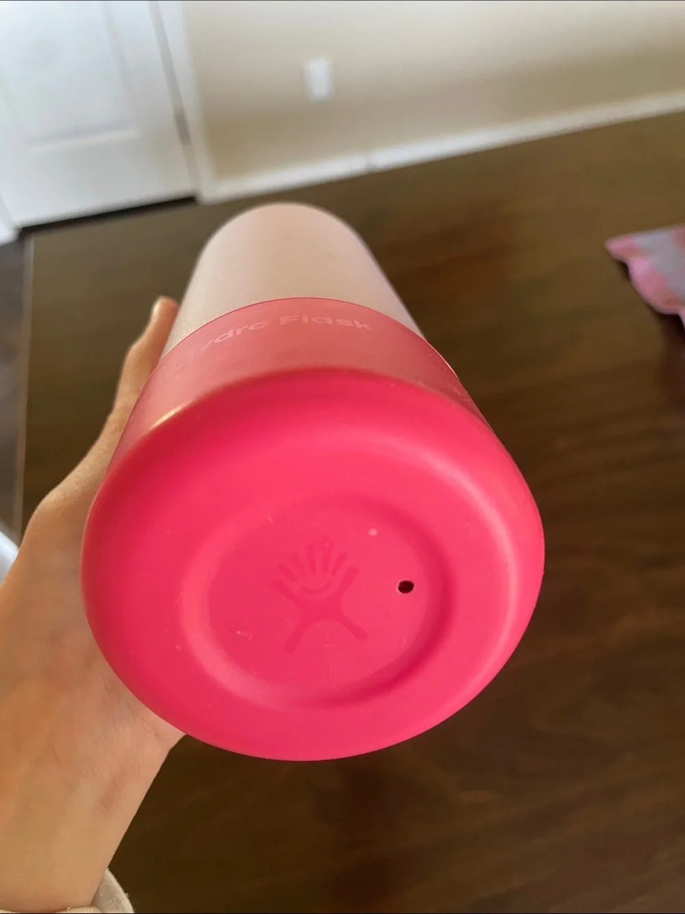 Hydro Flask Lilac Bottle with Pink Boot 21 oz Standard Mouth Outdoor Hiking